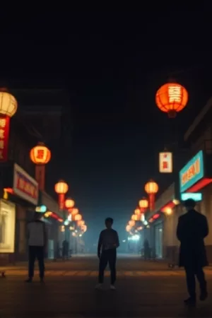《双城雨季》竖版剧照：两座城市的天桥隔着雨幕对望