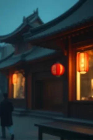 《铁轨上的信》竖版剧照：锈色铁轨延伸进薄雾中的小站